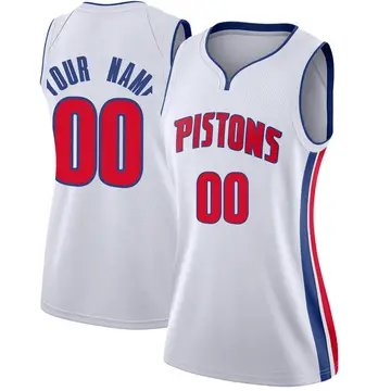 Detroit Pistons Custom Jersey - Association Edition - Women's Swingman White