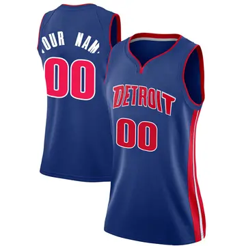 Detroit Pistons Custom Jersey - Icon Edition - Women's Swingman Blue