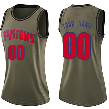 Detroit Pistons Custom Salute to Service Jersey - Women's Swingman Green