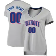 Detroit Pistons Custom Silver Jersey - Statement Edition - Women's Fast Break