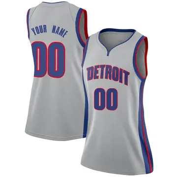 Detroit Pistons Custom Silver Jersey - Statement Edition - Women's Swingman