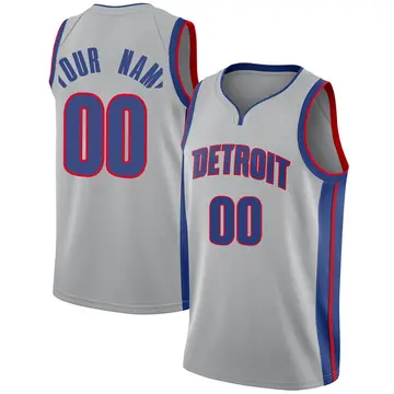 Detroit Pistons Custom Silver Jersey - Statement Edition - Youth Swingman