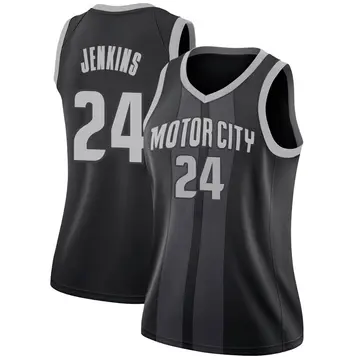 Detroit Pistons Daniss Jenkins 2018/19 Jersey - City Edition - Women's Swingman Black