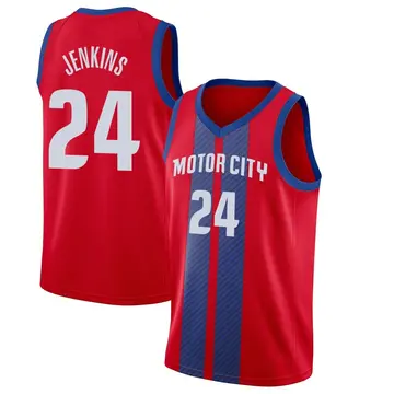 Detroit Pistons Daniss Jenkins 2019/20 Finished Jersey - City Edition - Men's Swingman Red