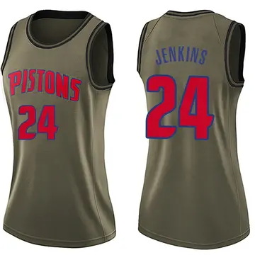 Detroit Pistons Daniss Jenkins Salute to Service Jersey - Women's Swingman Green