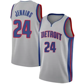 Detroit Pistons Daniss Jenkins Silver Jersey - Statement Edition - Men's Swingman