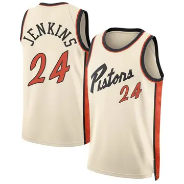 Detroit Pistons Daniss Jenkins Tan 2024/25 City Edition Jersey - Men's Swingman