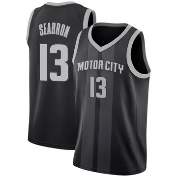 Detroit Pistons Dereon Seabron 2018/19 Jersey - City Edition - Men's Swingman Black