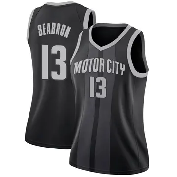 Detroit Pistons Dereon Seabron 2018/19 Jersey - City Edition - Women's Swingman Black