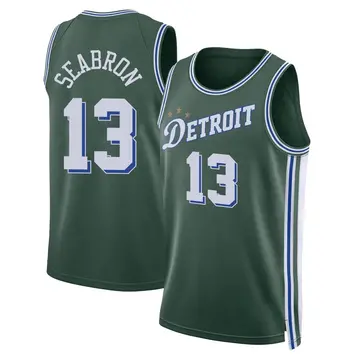 Detroit Pistons Dereon Seabron 2022/23 City Edition Jersey - Men's Swingman Green