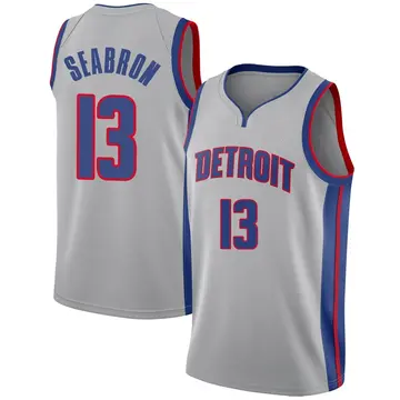 Detroit Pistons Dereon Seabron Silver Jersey - Statement Edition - Men's Swingman