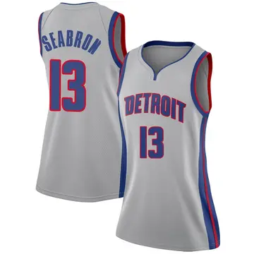 Detroit Pistons Dereon Seabron Silver Jersey - Statement Edition - Women's Swingman