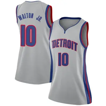 Detroit Pistons Derrick Walton Jr. Silver Jersey - Statement Edition - Women's Swingman