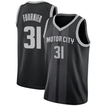 Detroit Pistons Evan Fournier 2018/19 Jersey - City Edition - Men's Swingman Black