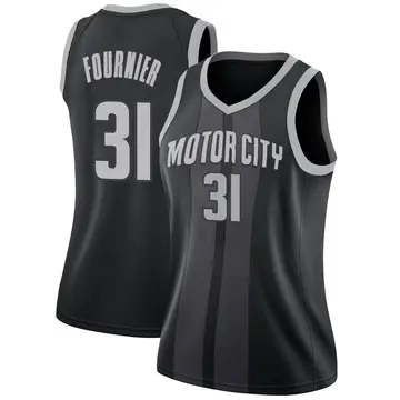 Detroit Pistons Evan Fournier 2018/19 Jersey - City Edition - Women's Swingman Black