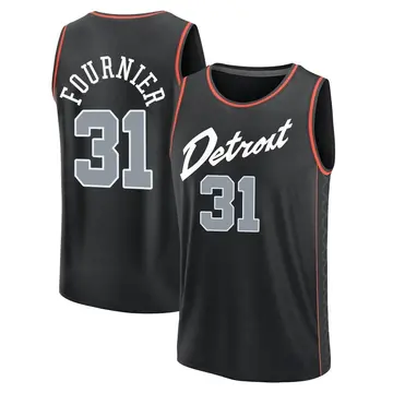 Detroit Pistons Evan Fournier 2023/24 City Edition Jersey - Men's Fast Break Black