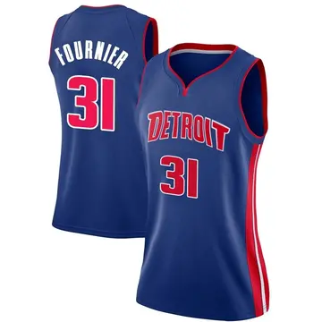 Detroit Pistons Evan Fournier Jersey - Icon Edition - Women's Swingman Blue