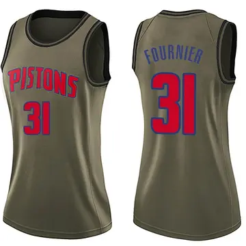 Detroit Pistons Evan Fournier Salute to Service Jersey - Women's Swingman Green