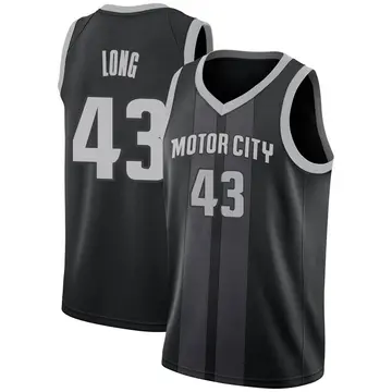 Detroit Pistons Grant Long 2018/19 Jersey - City Edition - Men's Swingman Black