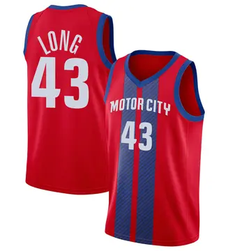 Detroit Pistons Grant Long 2019/20 Finished Jersey - City Edition - Men's Swingman Red