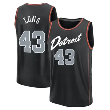 Detroit Pistons Grant Long 2023/24 City Edition Jersey - Men's Fast Break Black