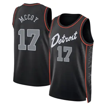 Detroit Pistons Javante McCoy 2023/24 City Edition Jersey - Men's Swingman Black