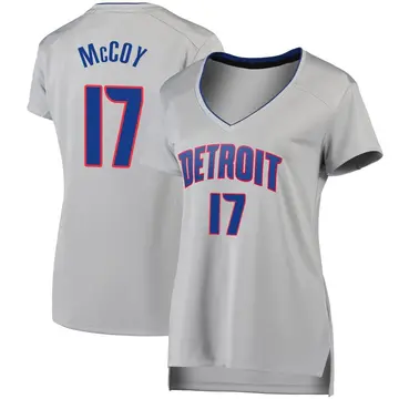 Detroit Pistons Javante McCoy Silver Jersey - Statement Edition - Women's Fast Break