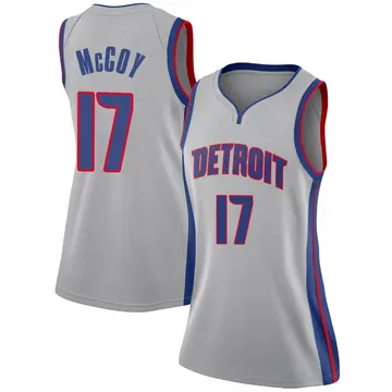 Detroit Pistons Javante McCoy Silver Jersey - Statement Edition - Women's Swingman