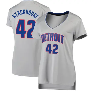 Detroit Pistons Jerry Stackhouse Silver Jersey - Statement Edition - Women's Fast Break