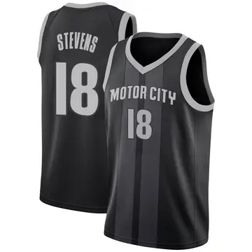 Detroit Pistons Lamar Stevens 2018/19 Jersey - City Edition - Men's Swingman Black