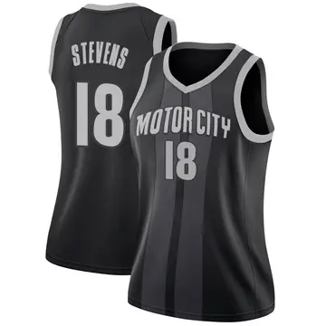 Detroit Pistons Lamar Stevens 2018/19 Jersey - City Edition - Women's Swingman Black