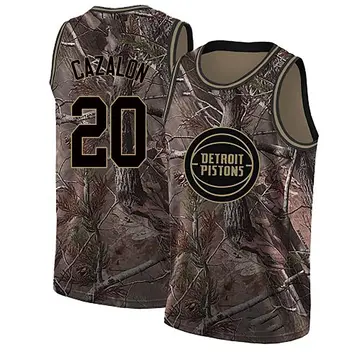 Detroit Pistons Malcolm Cazalon Realtree Collection Jersey - Men's Swingman Camo