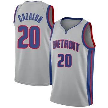 Detroit Pistons Malcolm Cazalon Silver Jersey - Statement Edition - Men's Swingman