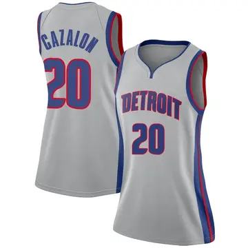 Detroit Pistons Malcolm Cazalon Silver Jersey - Statement Edition - Women's Swingman