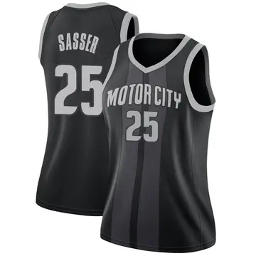 Detroit Pistons Marcus Sasser 2018/19 Jersey - City Edition - Women's Swingman Black