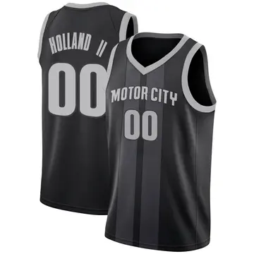 Detroit Pistons Ronald Holland II 2018/19 Jersey - City Edition - Men's Swingman Black