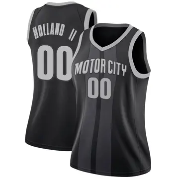 Detroit Pistons Ronald Holland II 2018/19 Jersey - City Edition - Women's Swingman Black