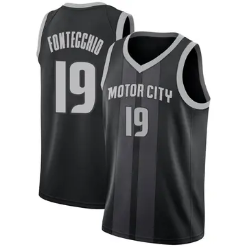 Detroit Pistons Simone Fontecchio 2018/19 Jersey - City Edition - Men's Swingman Black