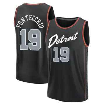 Detroit Pistons Simone Fontecchio 2023/24 City Edition Jersey - Men's Fast Break Black