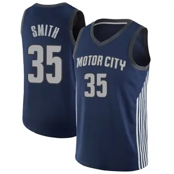 Detroit Pistons Tolu Smith Jersey - City Edition - Men's Swingman Navy