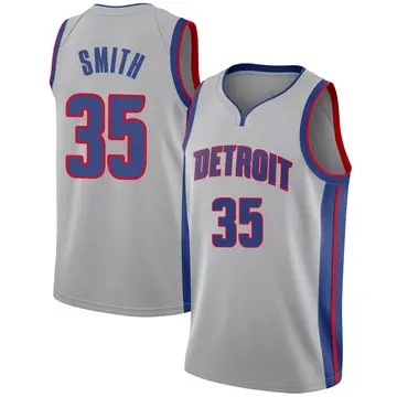 Detroit Pistons Tolu Smith Silver Jersey - Statement Edition - Men's Swingman