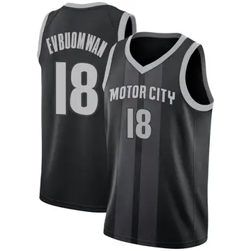 Detroit Pistons Tosan Evbuomwan 2018/19 Jersey - City Edition - Men's Swingman Black