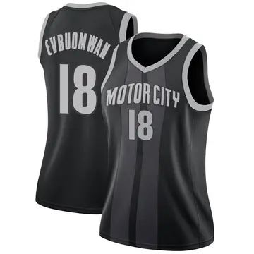 Detroit Pistons Tosan Evbuomwan 2018/19 Jersey - City Edition - Women's Swingman Black