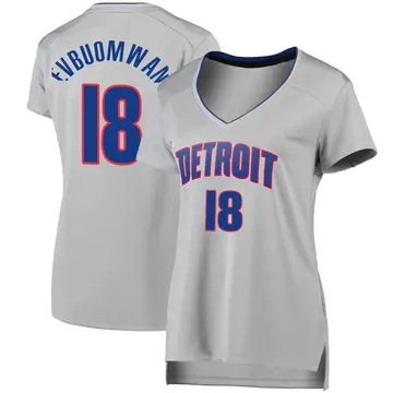 Detroit Pistons Tosan Evbuomwan Silver Jersey - Statement Edition - Women's Fast Break