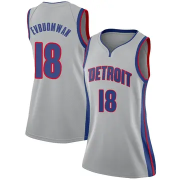 Detroit Pistons Tosan Evbuomwan Silver Jersey - Statement Edition - Women's Swingman