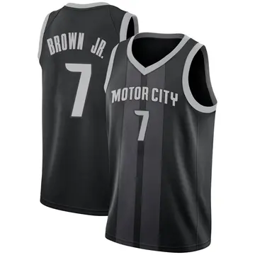 Detroit Pistons Troy Brown Jr. 2018/19 Jersey - City Edition - Men's Swingman Black