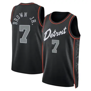 Detroit Pistons Troy Brown Jr. 2023/24 City Edition Jersey - Men's Swingman Black