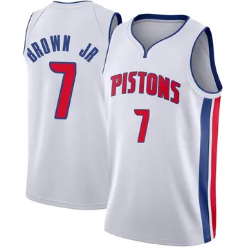 Detroit Pistons Troy Brown Jr. Jersey - Association Edition - Men's Swingman White