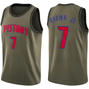 Detroit Pistons Troy Brown Jr. Salute to Service Jersey - Men's Swingman Green