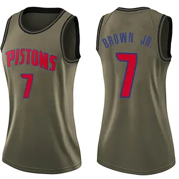 Detroit Pistons Troy Brown Jr. Salute to Service Jersey - Women's Swingman Green